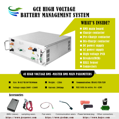 高電圧BMS 304S972.8V 250A Lifepo4 BMS 1500V バッテリー管理システム
