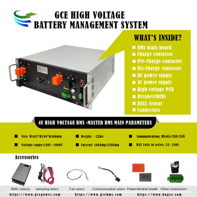 GCE 高電圧BMS 192S614.4V 250A リチウムBMS Lifepo4 リトアムのバッテリー管理システム UPS太陽電池BESSのバッテリー