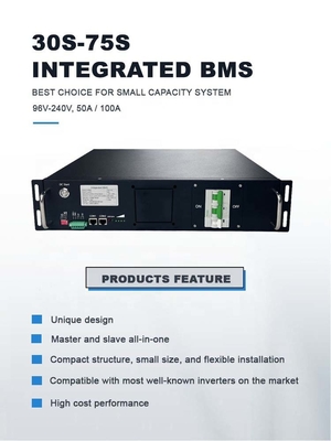 高電圧BMS 75S 240V 50A リチウム電池パックの平行機能を持つ統合BMS BESSの電力ソリューション